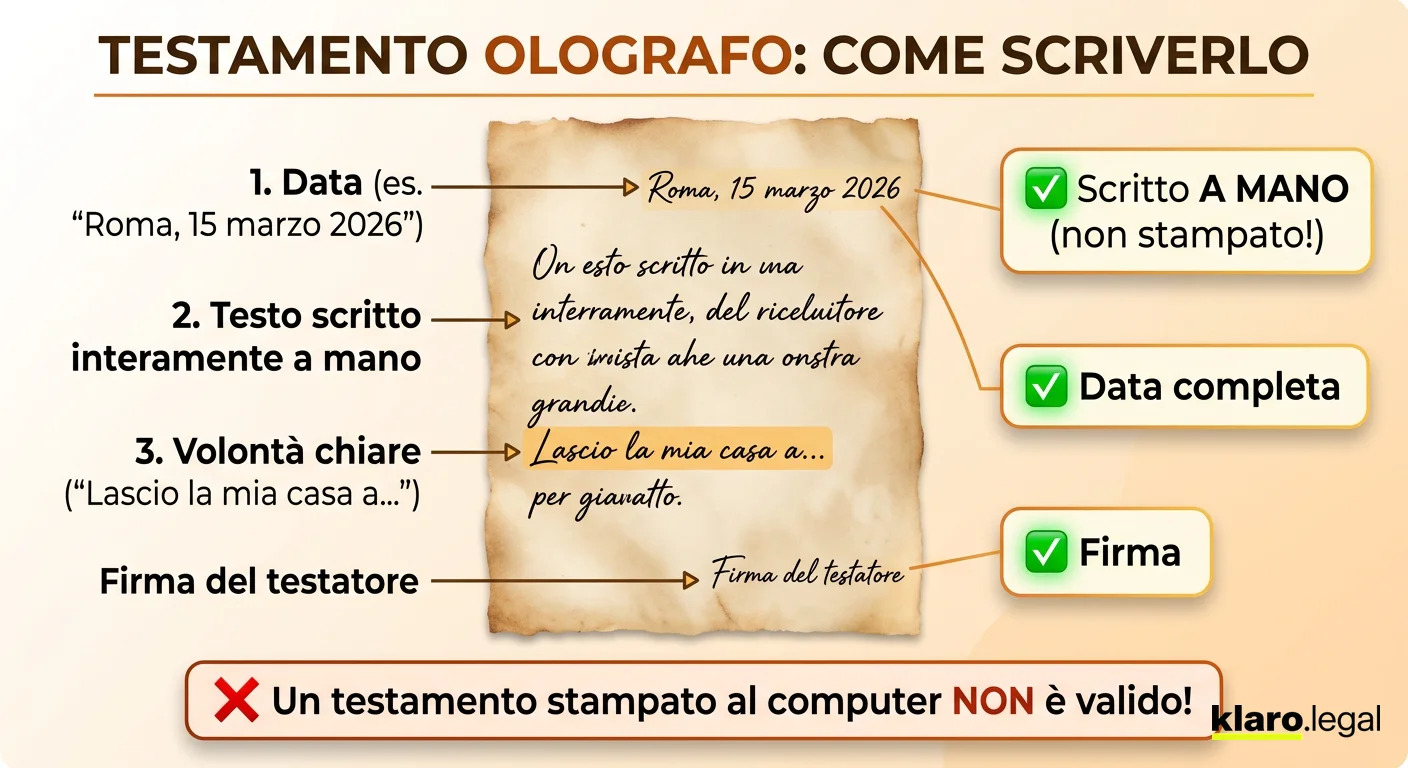 Esempio di testamento olografo