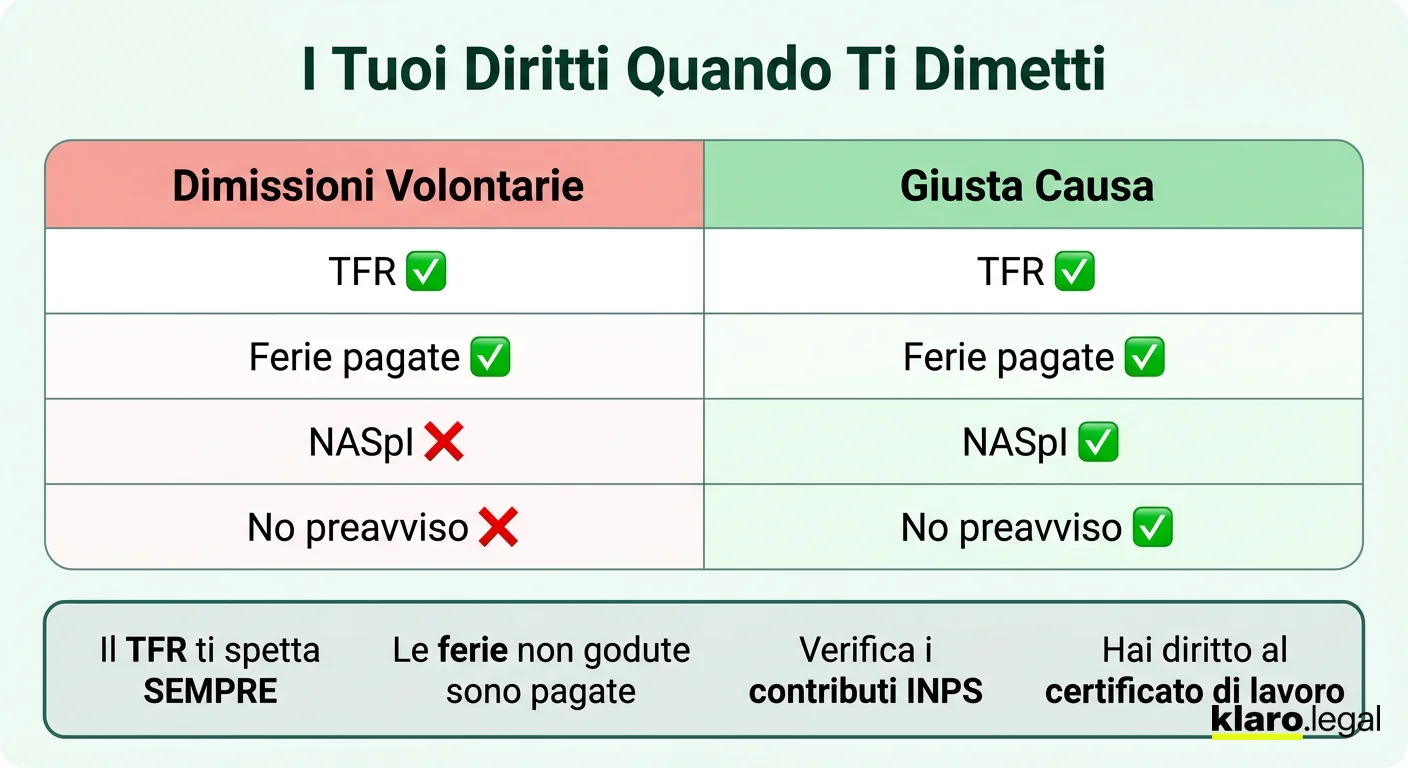 Diritti del lavoratore alle dimissioni