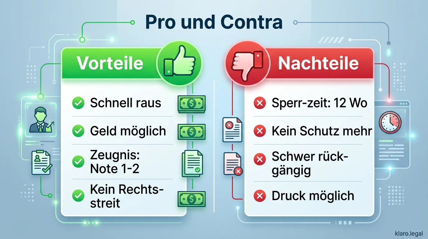 Infografik: Aufhebungsvertrag – Pro und Contra im Überblick