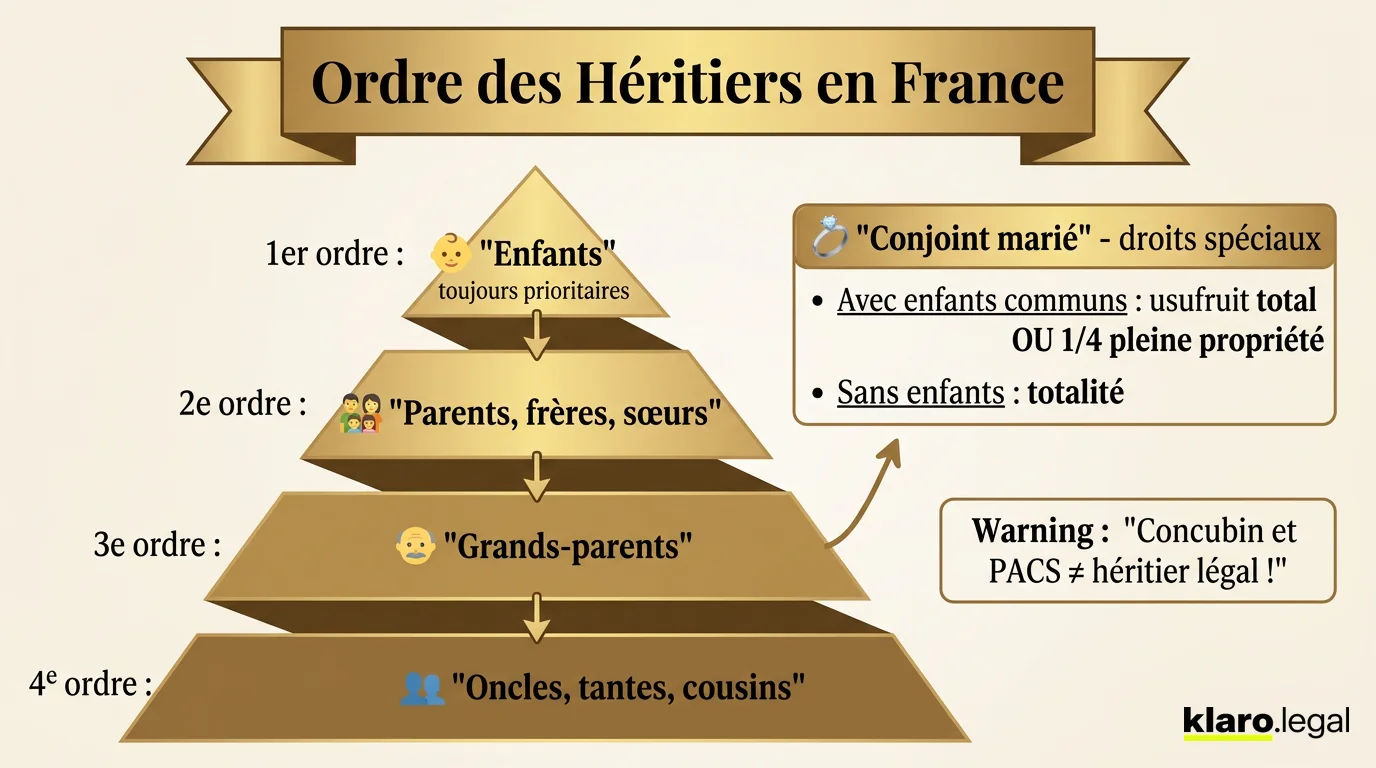 L'ordre des héritiers dans une succession en France