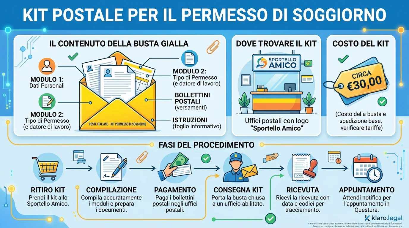 Il kit postale per il permesso di soggiorno: contenuto della busta gialla e dove trovarla